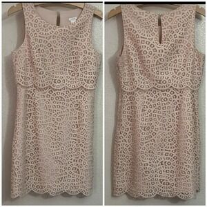 J. Crew Lace Dress Sleeveless Overlay Party Cocktail Blush Size 4